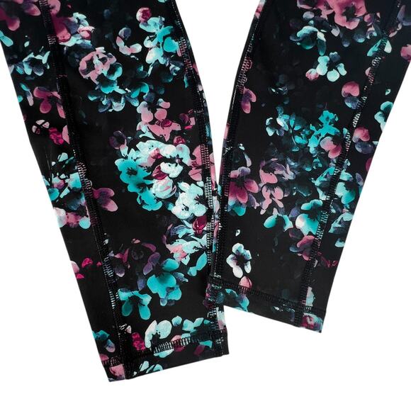 Avia Active Core Performance Legging Black Multi Watercolor Floral Small 4-6 - Picture 7 of 13